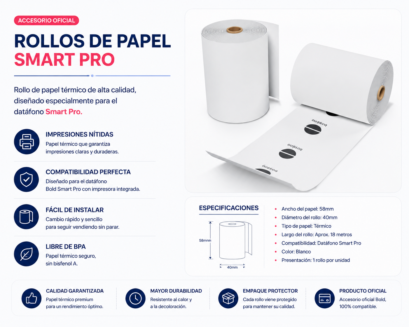 Rollos de papel x 10 Rollos - Smart Pro